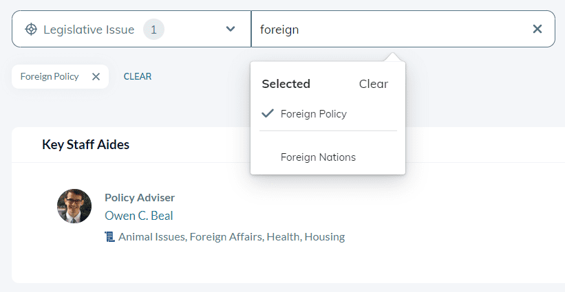 filter legislative issue